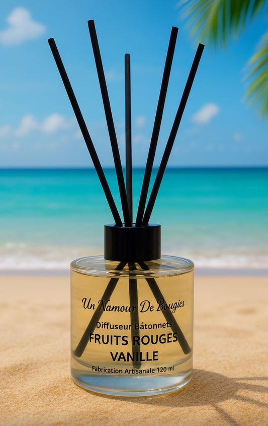 Diffuseur à Bâtonnets parfum FRUITS ROUGES / VANILLE